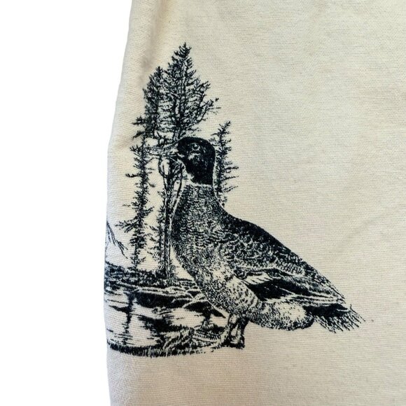 Vtg Eddie Bauer AOP Flannel Shirt Mens Large Wild Life Graphic Ivory Long Sleeve - Picture 11 of 13